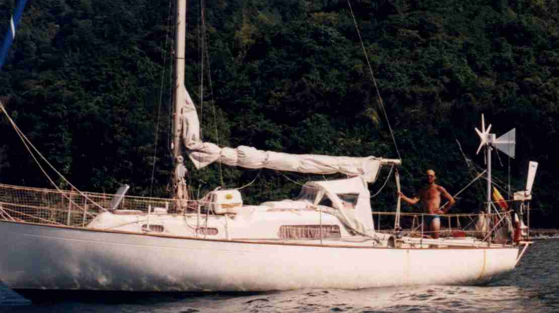 on anchor in Martinique